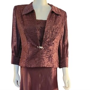 KM COLLECTIONS by MILLA BELL Evening Dress 2 Piece Burgundy 10